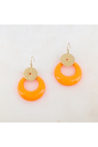 Boucles d'oreilles - Doré et orange