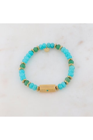 Bracelet - Céramique, amazonites et agates