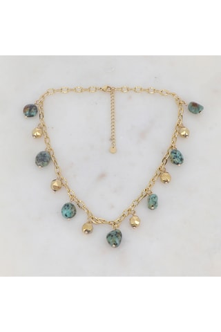 Collier - Hématites et turquoises