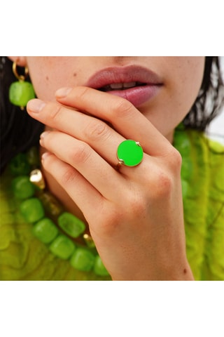 Bague - Doré et vert