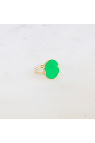 Bague - Doré et vert