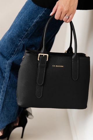 Borsa a mano in pelle - Nero