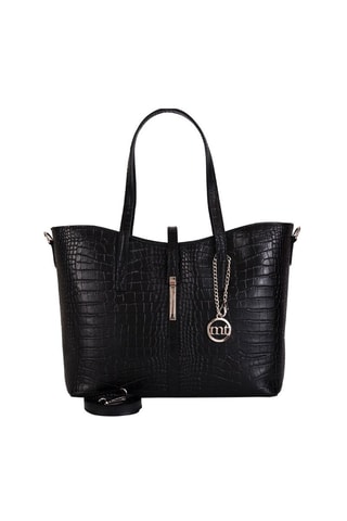 Shopping bag in pelle Valbrona - Nero