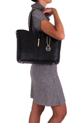 Shopping bag in pelle Valbrona - Nero