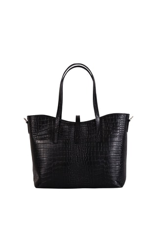 Shopping bag in pelle Valbrona - Nero