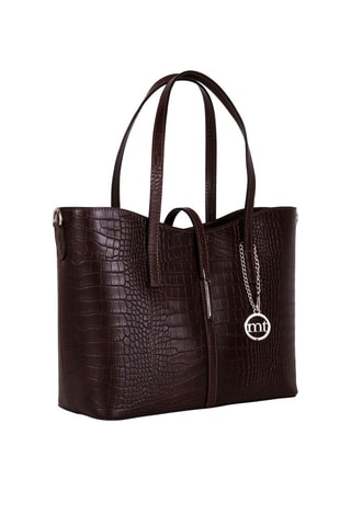 Shopping bag in pelle Valbrona - Marrone