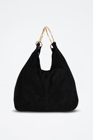 Borsa a mano in pelle scamosciata Tarabella - Nero