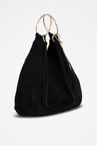 Borsa a mano in pelle scamosciata Tarabella - Nero