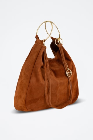 Borsa a mano in pelle scamosciata Tarabella - Marrone