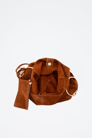 Borsa a mano in pelle scamosciata Tarabella - Marrone