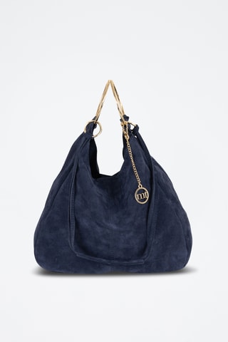 Borsa a mano in pelle scamosciata Tarabella - Blu