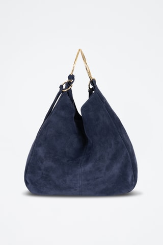 Borsa a mano in pelle scamosciata Tarabella - Blu