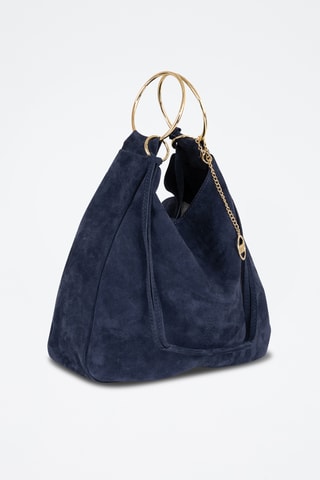 Borsa a mano in pelle scamosciata Tarabella - Blu