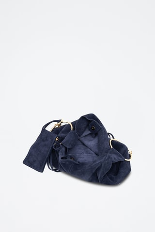 Borsa a mano in pelle scamosciata Tarabella - Blu