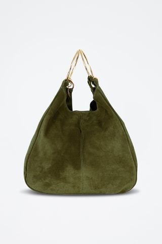 Borsa a mano in pelle scamosciata Tarabella - Verde