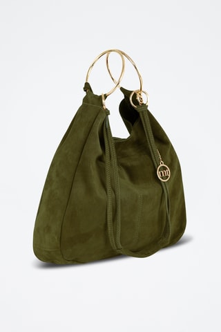 Borsa a mano in pelle scamosciata Tarabella - Verde