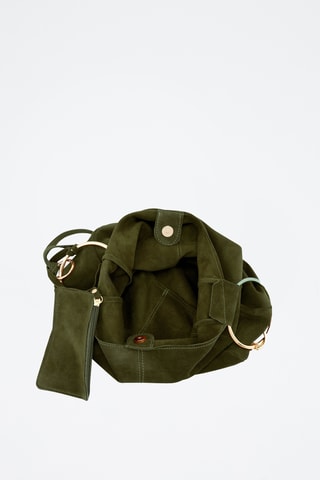 Borsa a mano in pelle scamosciata Tarabella - Verde