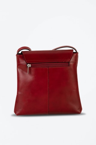 Borsa a tracolla in pelle Ortica - Rosso e argentato