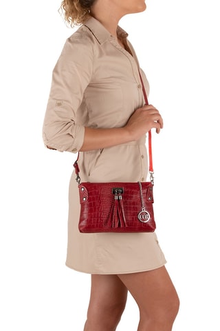 Borsa a tracolla in pelle Abano - Rosso