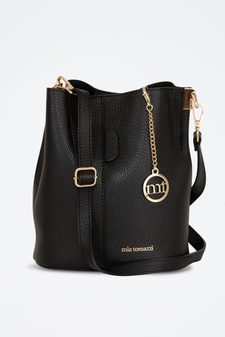 Borsa a secchiello in pelle - Nero