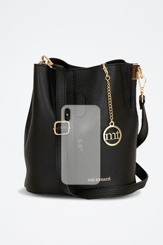 Borsa a secchiello in pelle - Nero