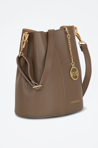 Borsa a secchiello in pelle - Grigio
