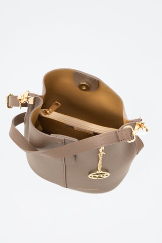 Borsa a secchiello in pelle - Grigio