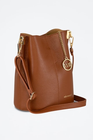Borsa a secchiello in pelle - Marrone