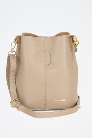 Borsa a secchiello in pelle - Marrone