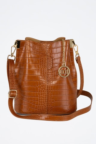 Borsa a secchiello in pelle Mottarone - Marrone