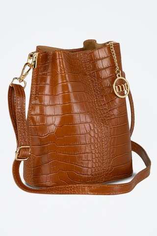 Borsa a secchiello in pelle Mottarone - Marrone