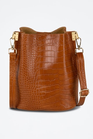 Borsa a secchiello in pelle Mottarone - Marrone