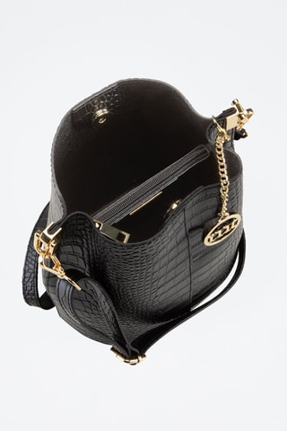 Borsa a secchiello in pelle Mottarone - Nero