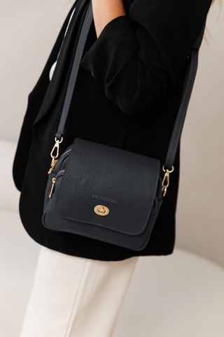 Sac bandoulière en cuir Raganello - Noir