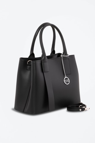 Borsa a mano in pelle Argonne - Nero e argentato