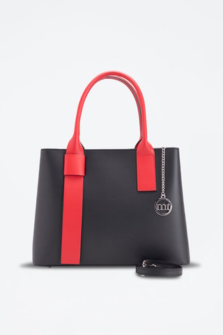 Borsa a mano in pelle Argonne - Nero e rosso