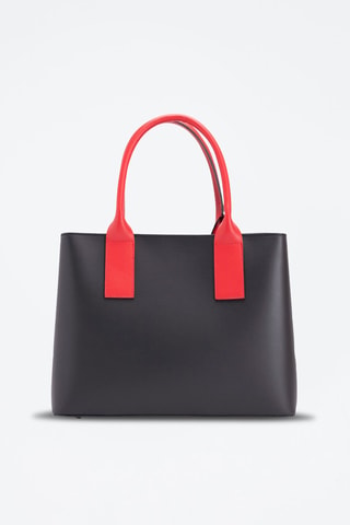 Borsa a mano in pelle Argonne - Nero e rosso
