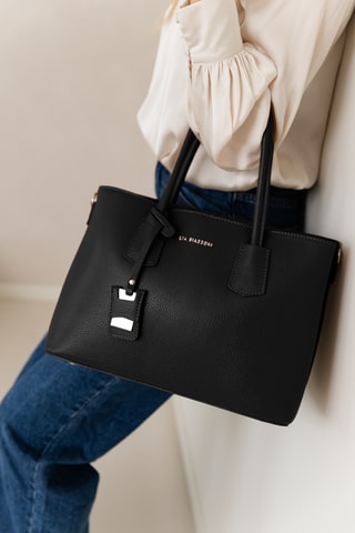 Borsa a mano in pelle - Nero