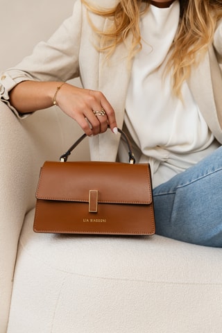 Borsa a mano in pelle  - Marrone