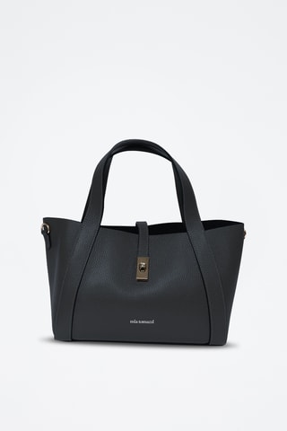 Borsa a mano e pochette in pelle Ettore - Nero