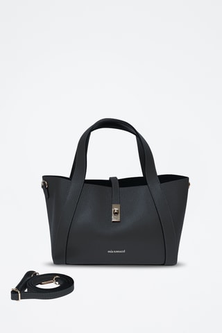 Borsa a mano e pochette in pelle Ettore - Nero