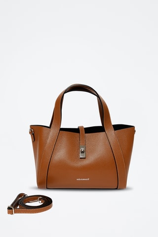 Borsa a mano e pochette in pelle Ettore - Marrone