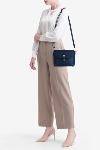 Borsa a tracolla in pelle Abano - Blu