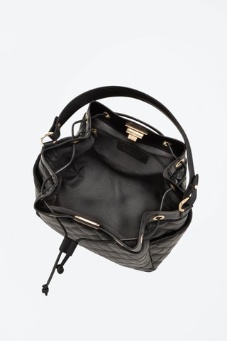 Borsa a secchiello in pelle Brusuglio - Nero e dorato