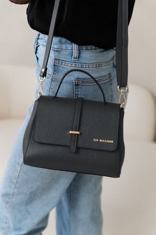 Borsa a mano in pelle - Nero
