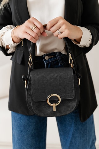 Borsa a mano in pelle - Nero