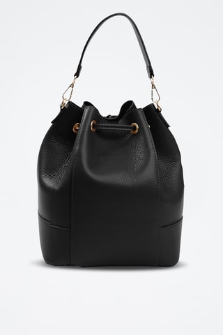Borsa a secchiello in pelle - Nero