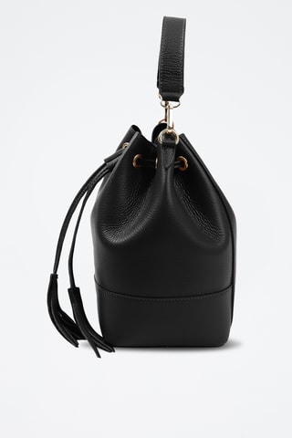 Borsa a secchiello in pelle - Nero