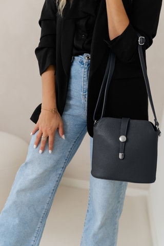 Sac bandoulière en cuir Cerfone - Noir