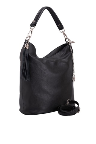 Shopping bag in pelle Sabaudia - Nero
